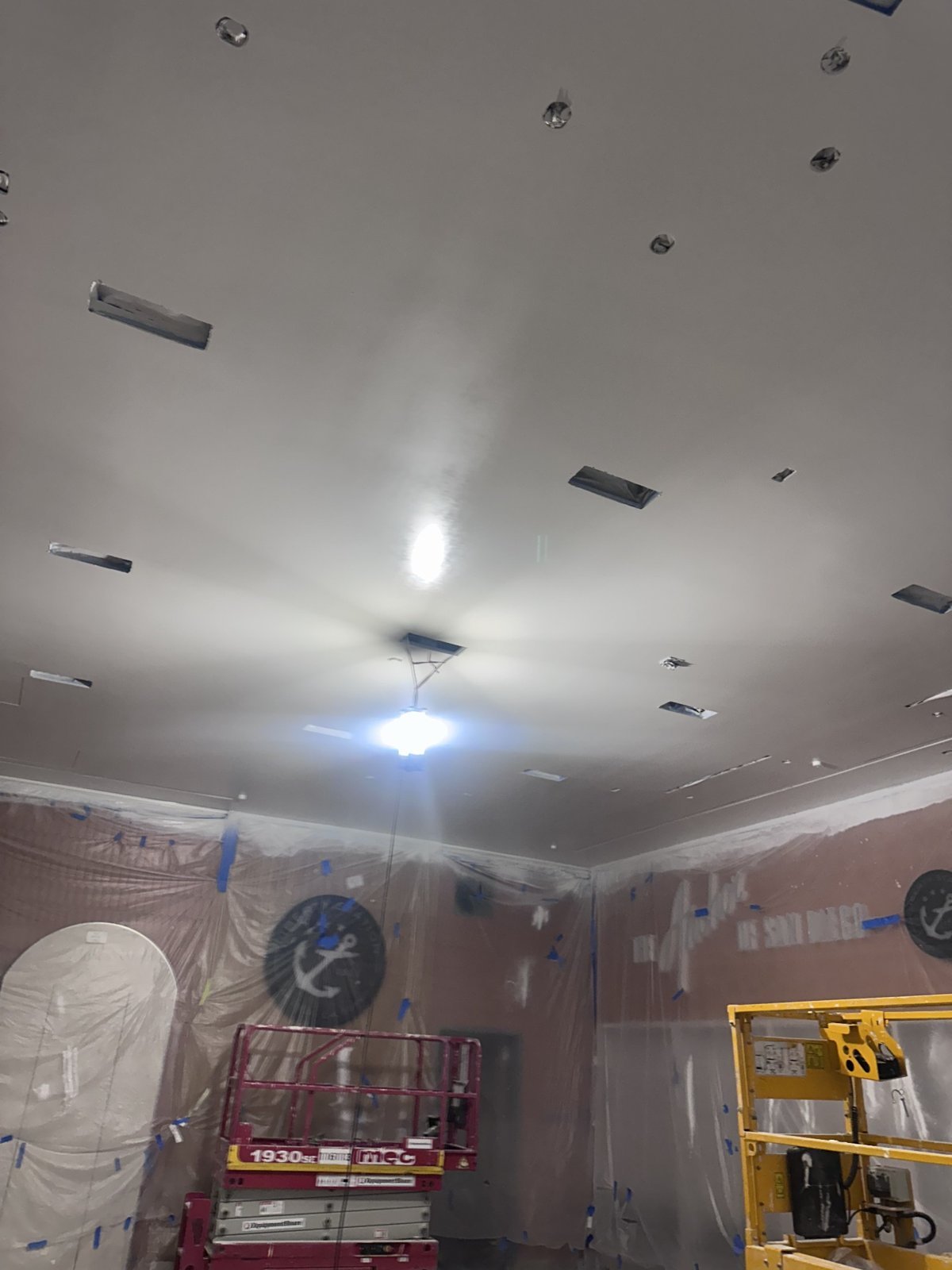 Smooth painted ceiling and architectural details